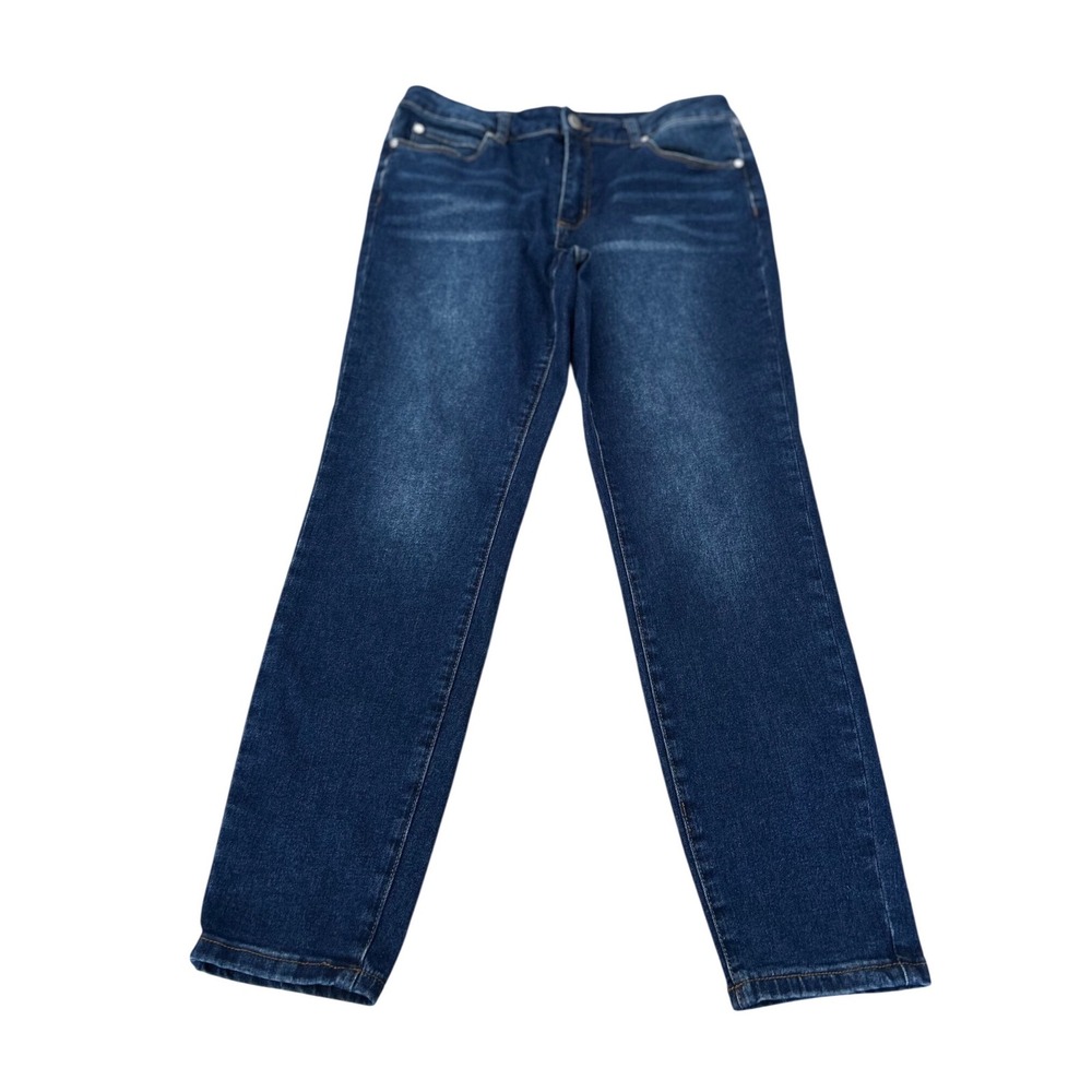Tahari Kelly Mid-Rise Skinny Jeans Dark Wash Blue Denim Size 10P Petite - Picture 7 of 9